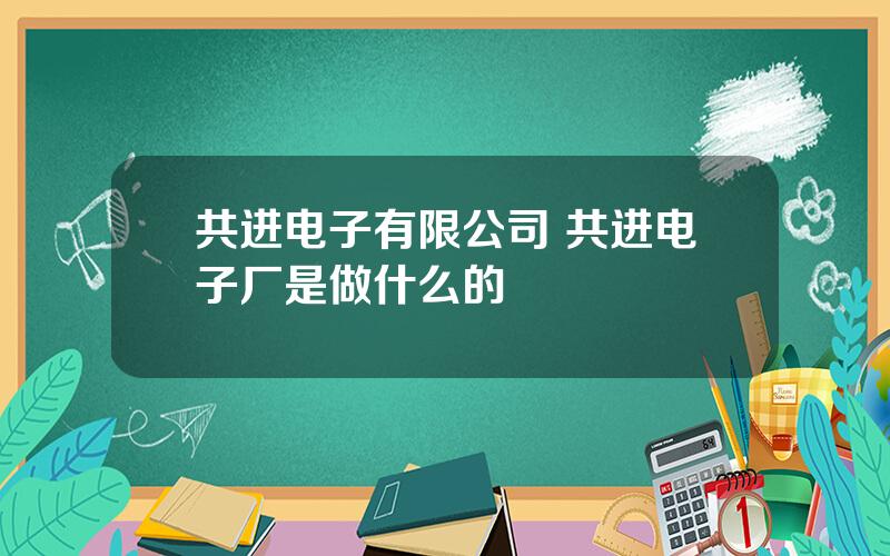 共进电子有限公司 共进电子厂是做什么的